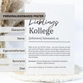 Lieblingskollege Definition Poster personalisierbar mit Namen Beruf Poster Kollege Geschenk Einzug Geburtstag Geschenk Kollege Poster Beruf