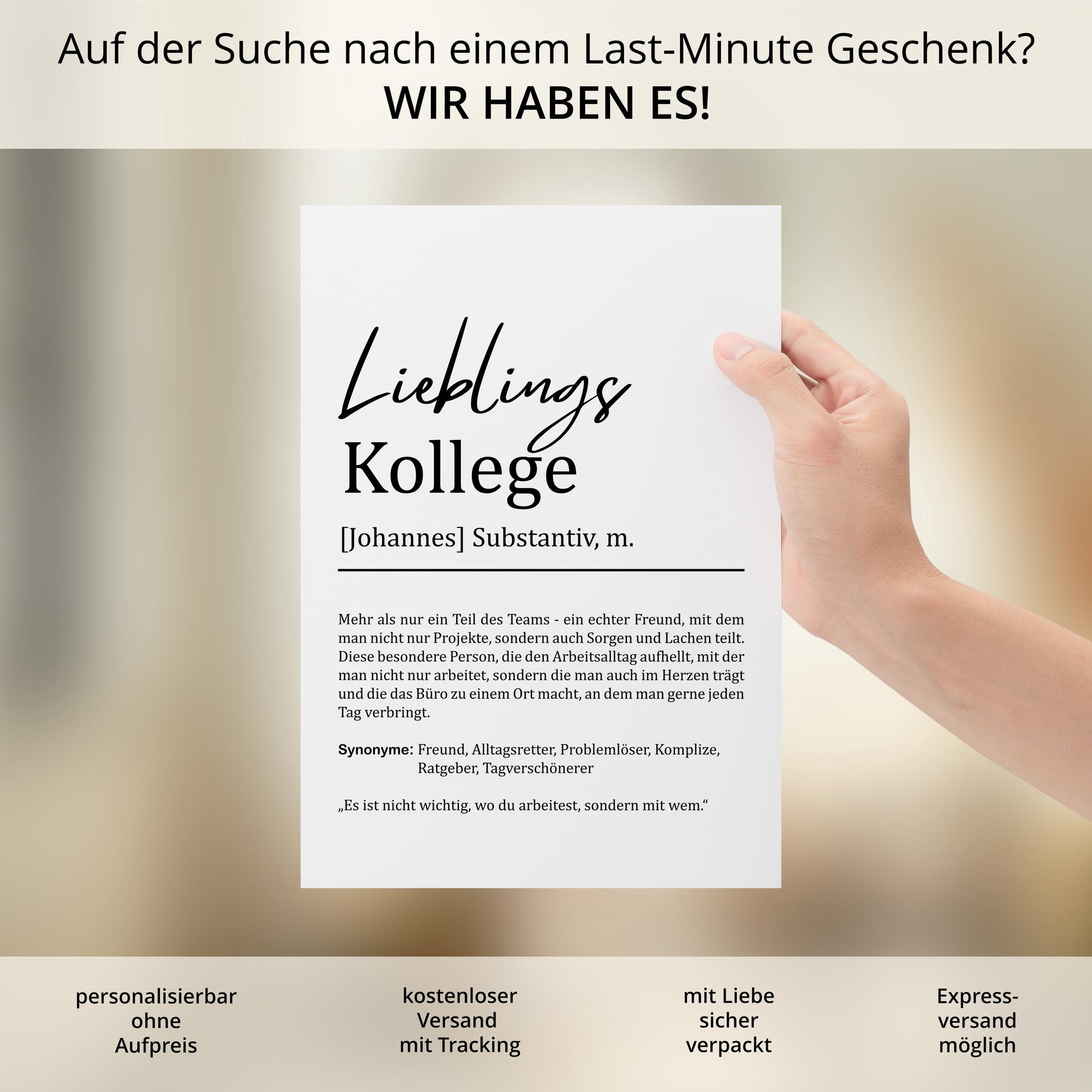Lieblingskollege Definition Poster personalisierbar mit Namen Beruf Poster Kollege Geschenk Einzug Geburtstag Geschenk Kollege Poster Beruf