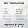 Lieblingskollege Definition Poster personalisierbar mit Namen Beruf Poster Kollege Geschenk Einzug Geburtstag Geschenk Kollege Poster Beruf
