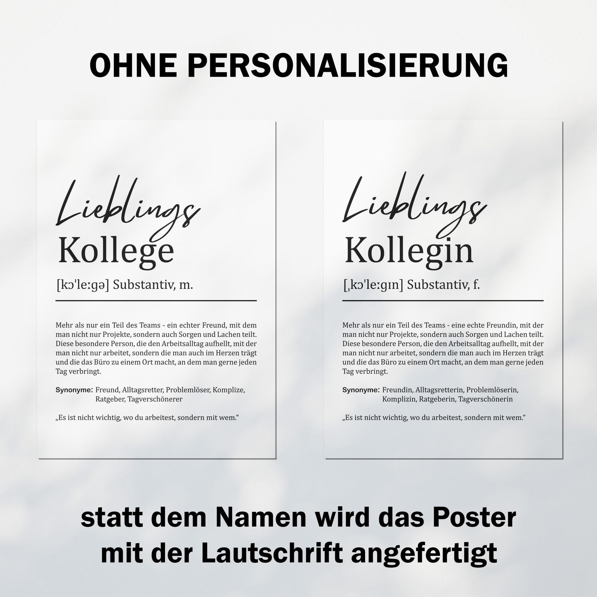 Lieblingskollege Definition Poster personalisierbar mit Namen Beruf Poster Kollege Geschenk Einzug Geburtstag Geschenk Kollege Poster Beruf