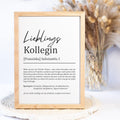 Lieblingskollege Definition Poster personalisierbar mit Namen Beruf Poster Kollege Geschenk Einzug Geburtstag Geschenk Kollege Poster Beruf