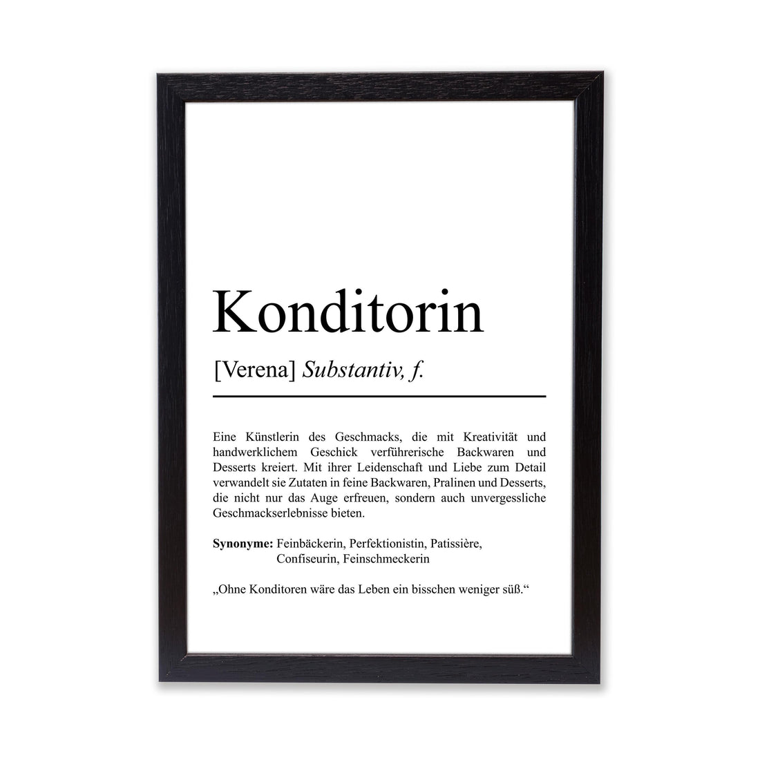 Konditorin Definition Poster personalisierbar mit Namen Beruf Poster Konditorin Geschenk Einzug Geburtstag Geschenk Konditorin Poster Beruf