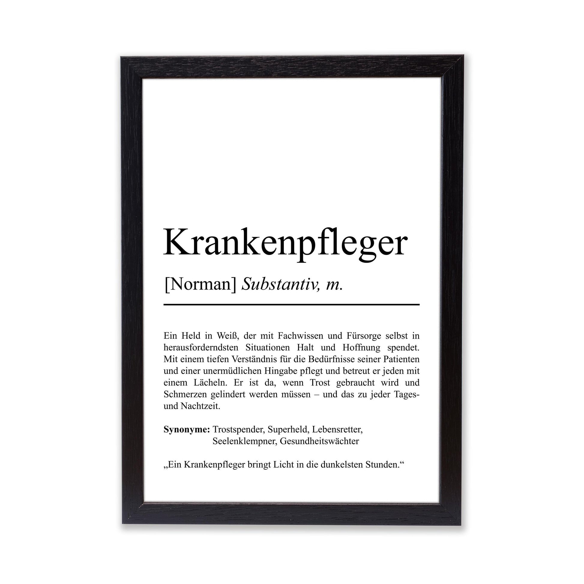 Krankenpfleger Definition Poster personalisierbar mit Namen Beruf Poster Krankenpfleger Geschenk Einzug Geburtstag Geschenk Pfleger Poster