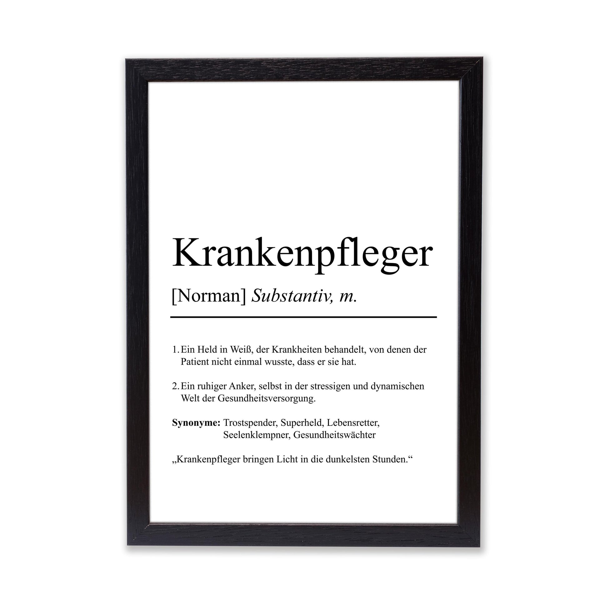 Krankenpfleger Definition Poster personalisierbar mit Namen Beruf Poster Krankenpfleger Geschenk Einzug Geburtstag Geschenk Pfleger Poster