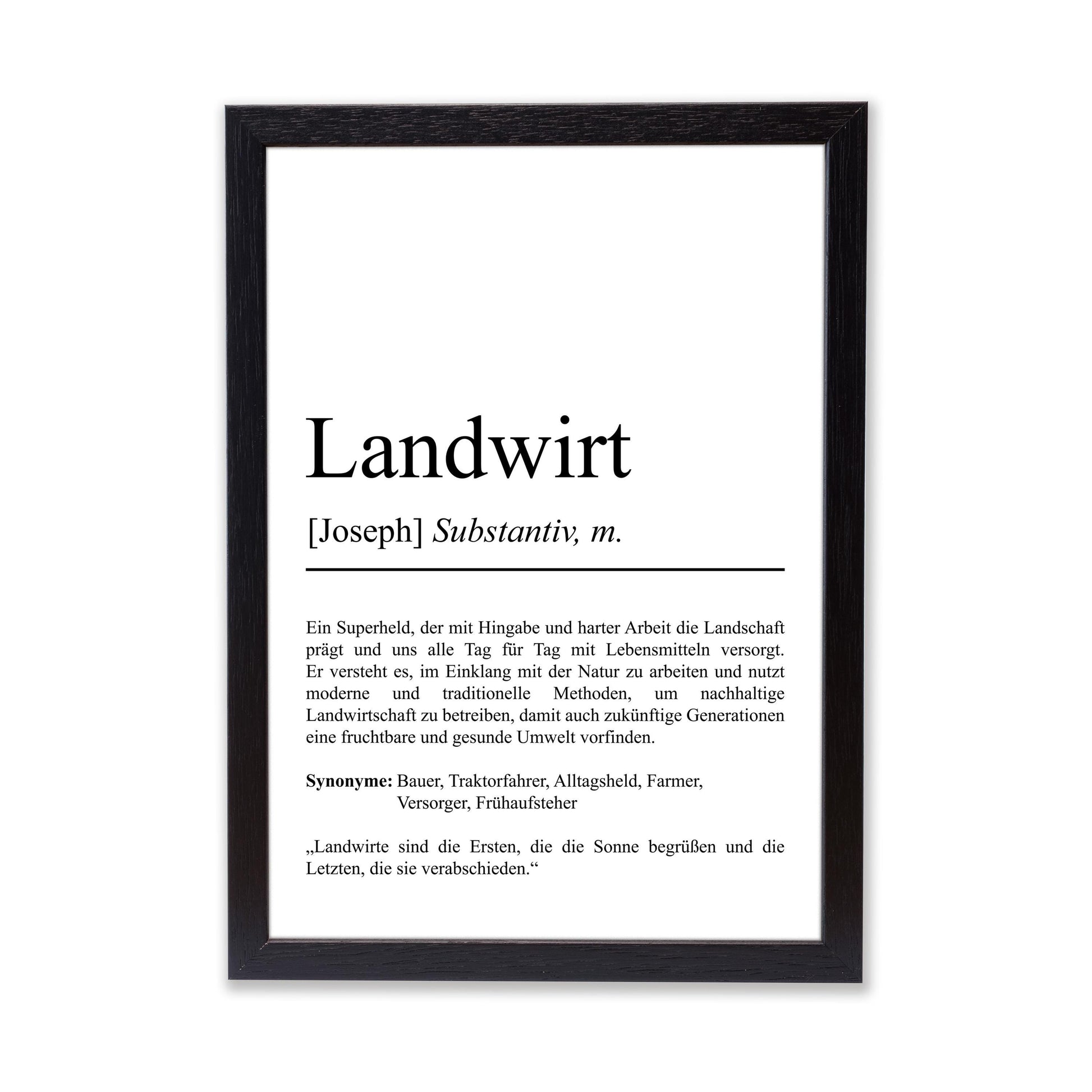 Landwirt Definition Poster personalisierbar mit Namen Beruf Poster Landwirt Geschenk Einzug Geburtstag Geschenk Landwirt Poster Beruf