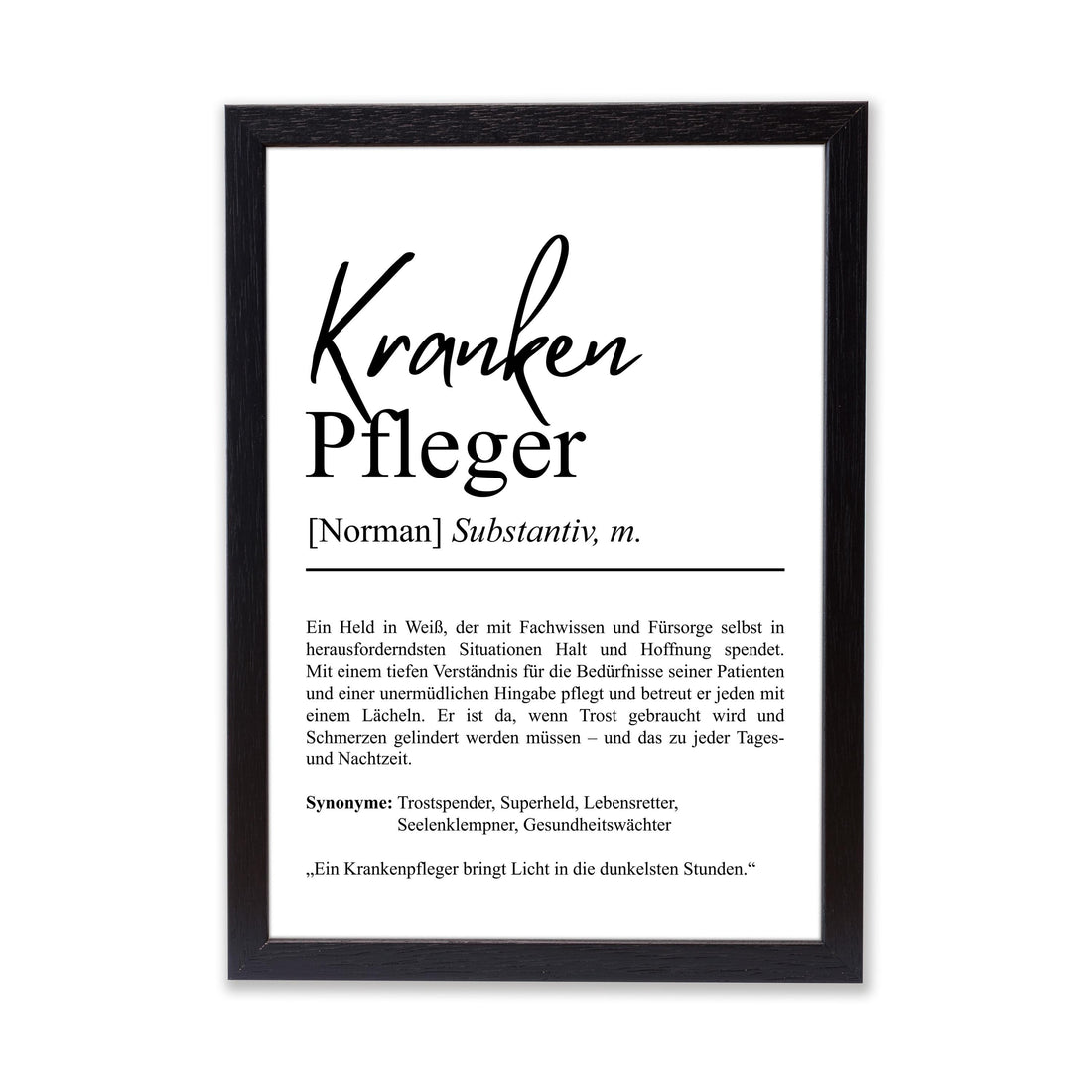 Krankenpfleger Definition Poster personalisierbar mit Namen Beruf Poster Krankenpfleger Geschenk Einzug Geburtstag Geschenk Pfleger Poster