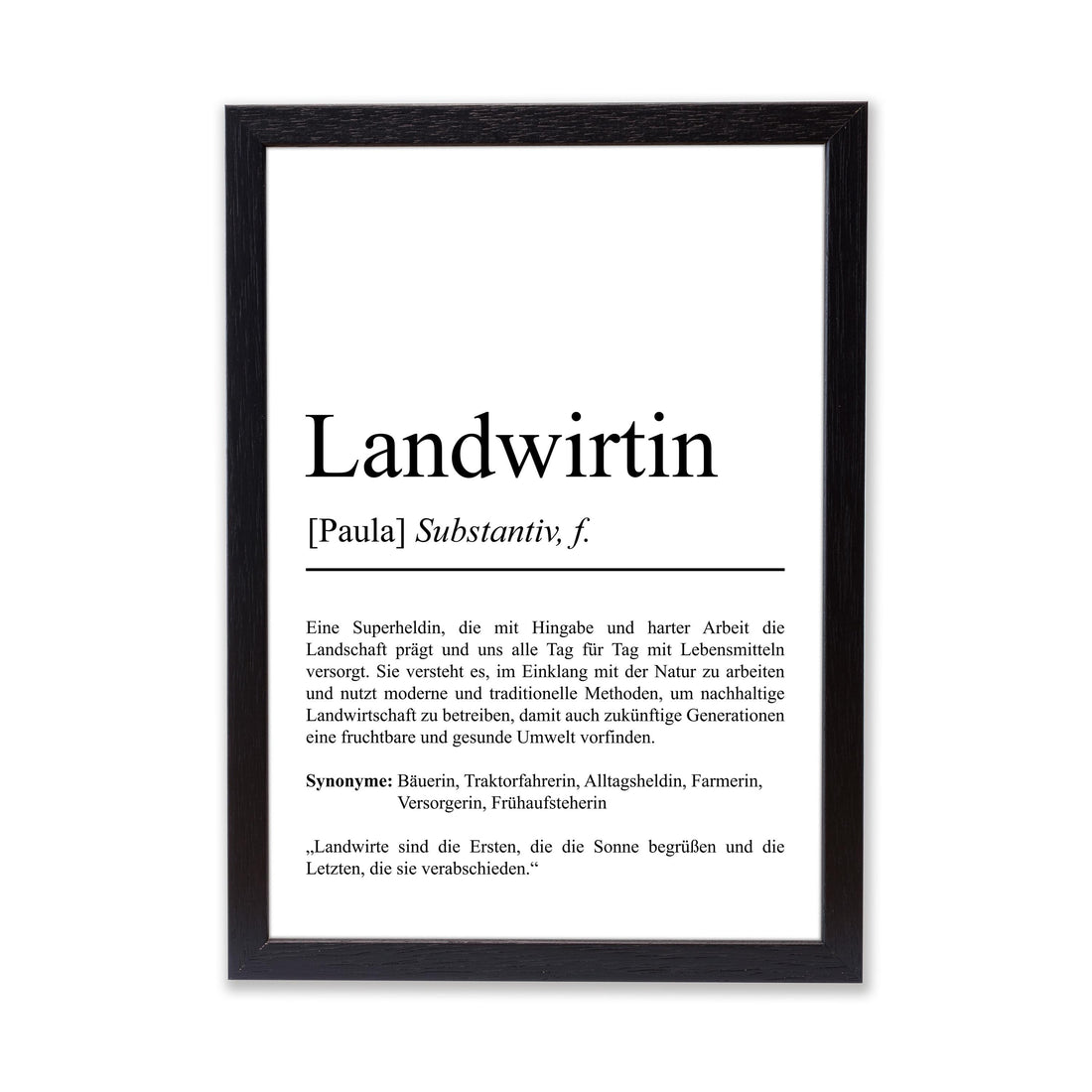 Landwirtin Definition Poster personalisierbar mit Namen Beruf Poster Landwirtin Geschenk Einzug Geburtstag Geschenk Landwirtin Poster Beruf