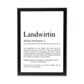 Landwirtin Definition Poster personalisierbar mit Namen Beruf Poster Landwirtin Geschenk Einzug Geburtstag Geschenk Landwirtin Poster Beruf