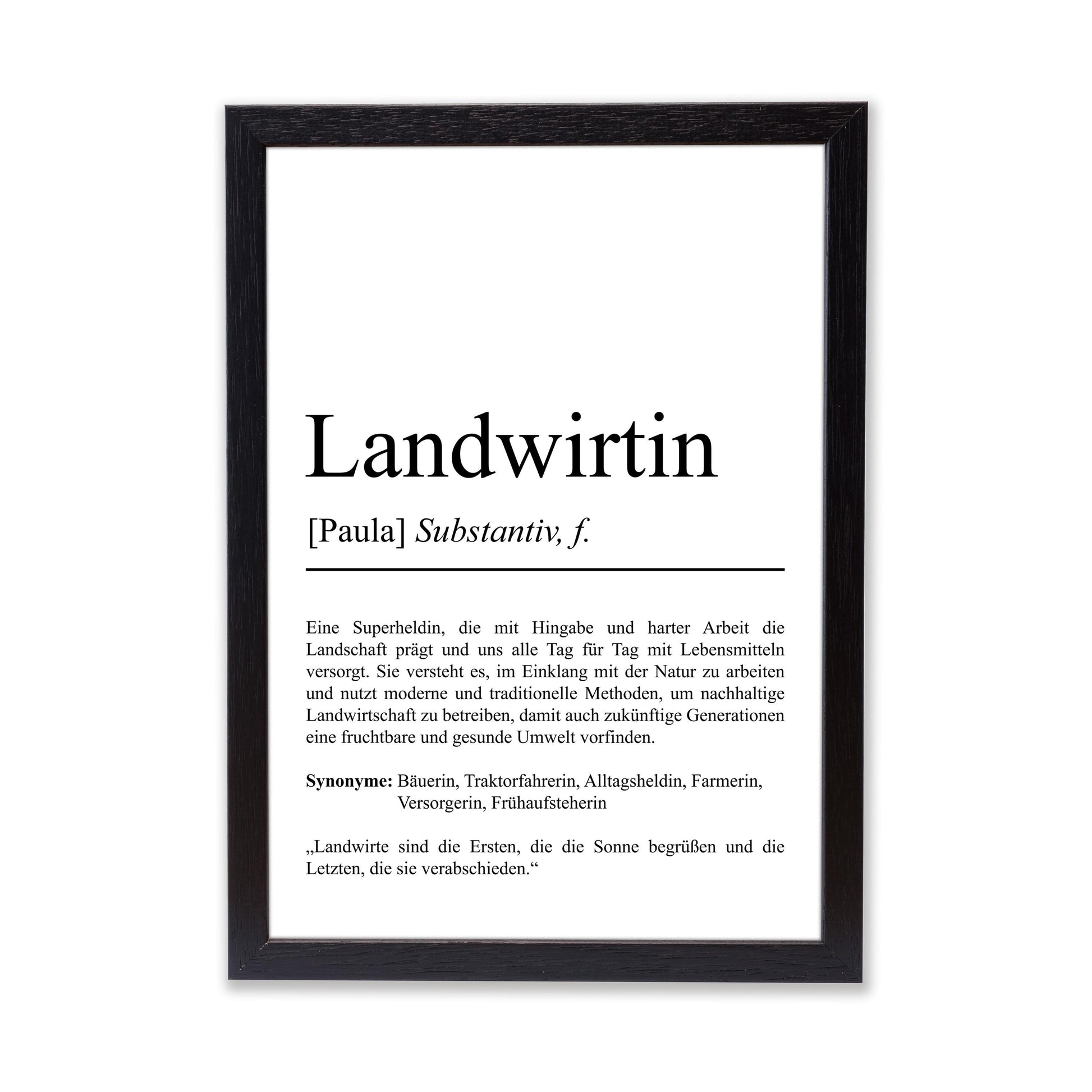 Landwirtin Definition Poster personalisierbar mit Namen Beruf Poster Landwirtin Geschenk Einzug Geburtstag Geschenk Landwirtin Poster Beruf