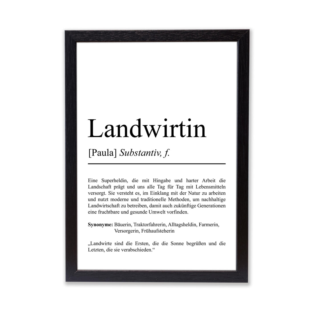 Landwirtin Definition Poster personalisierbar mit Namen Beruf Poster Landwirtin Geschenk Einzug Geburtstag Geschenk Landwirtin Poster Beruf