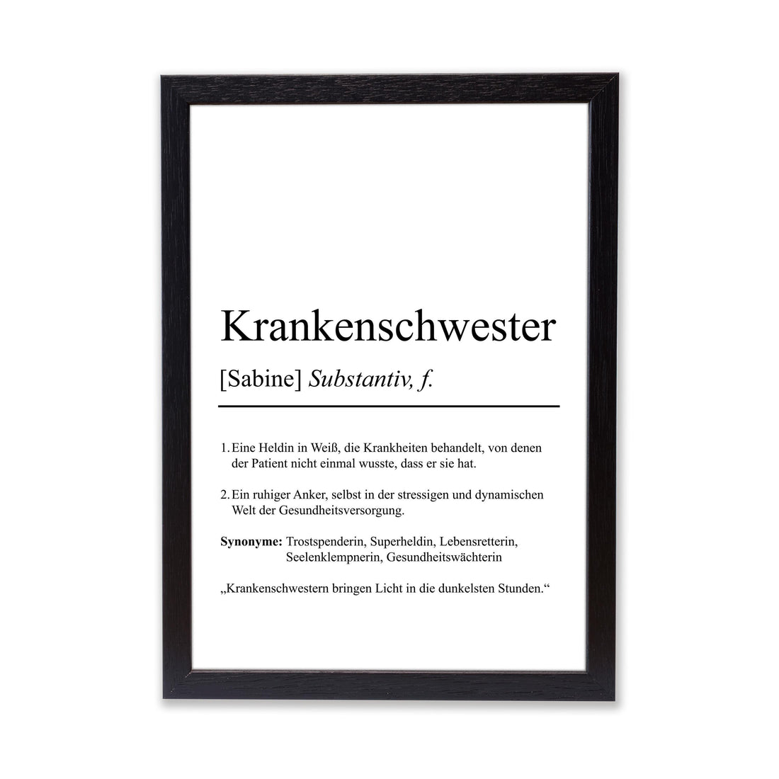 Krankenschwester Definition Poster personalisierbar mit Namen Beruf Poster Krankenschwester Geschenk Einzug Geburtstag Geschenk Pflegerin