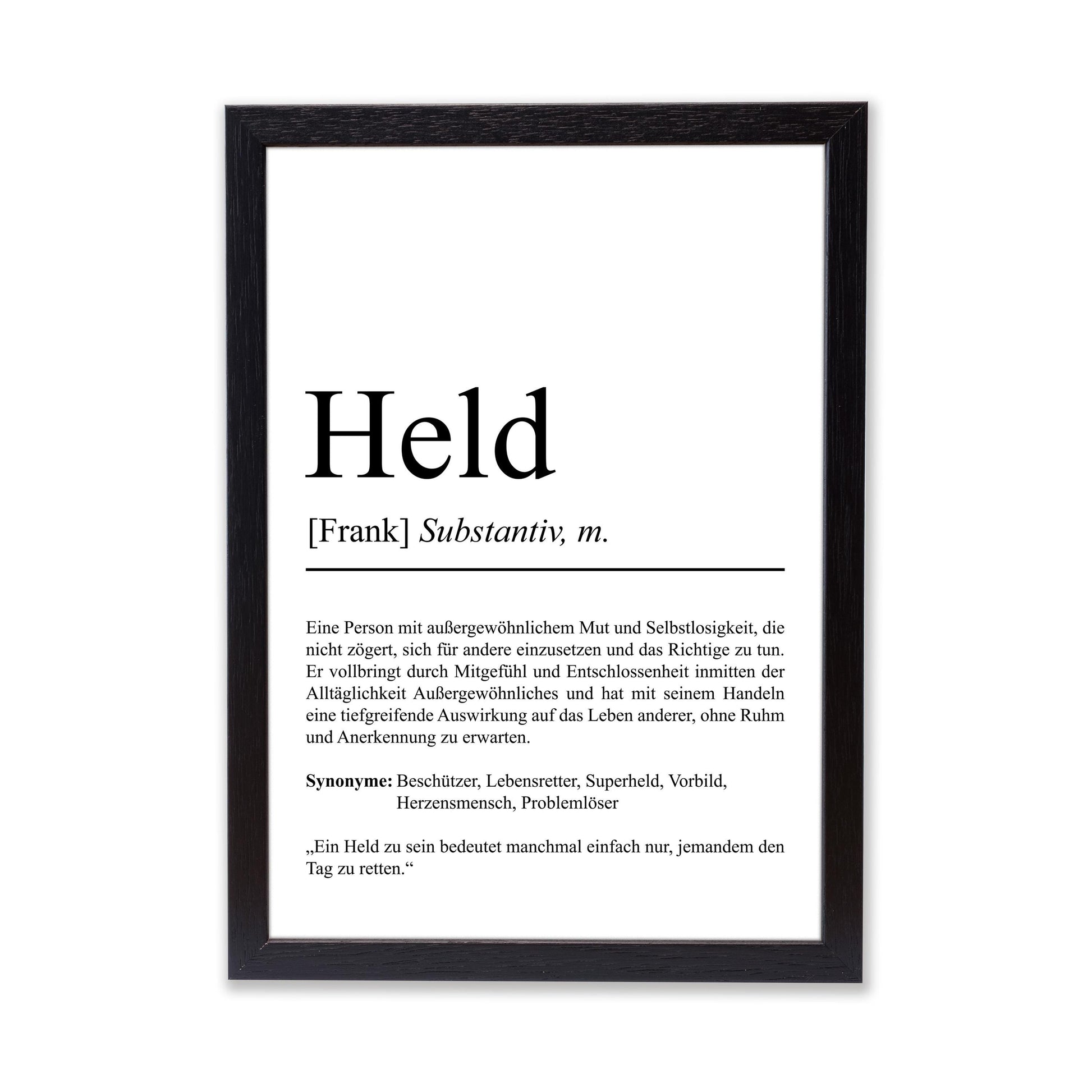 Held Definition Poster personalisierbar mit Namen Held Poster Geschenk Einzug Geburtstag Geschenk Held Poster Alltagshelden