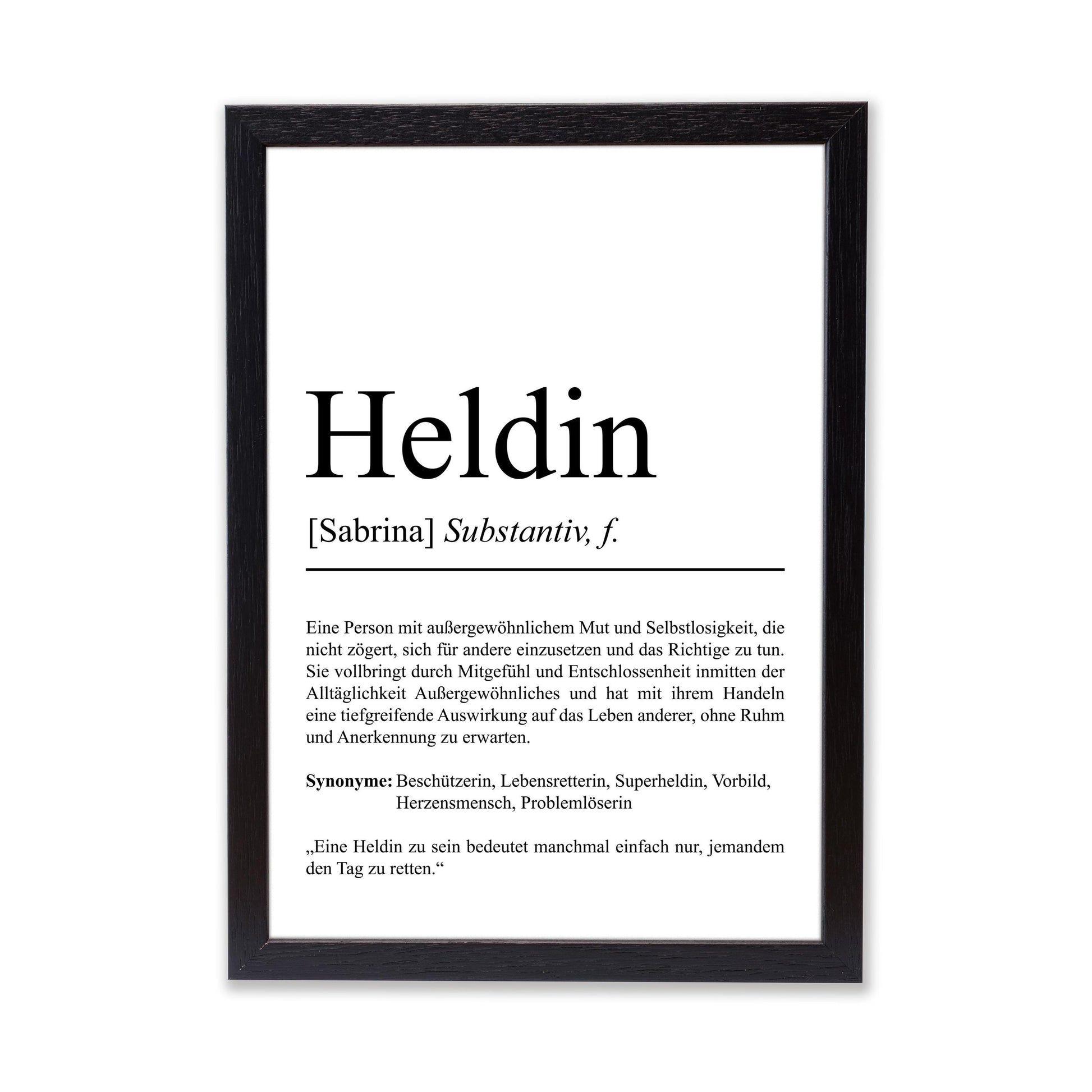 Heldin Definition Poster personalisierbar mit Namen Heldin Poster Geschenk Einzug Geburtstag Geschenk Heldin Poster Alltagshelden