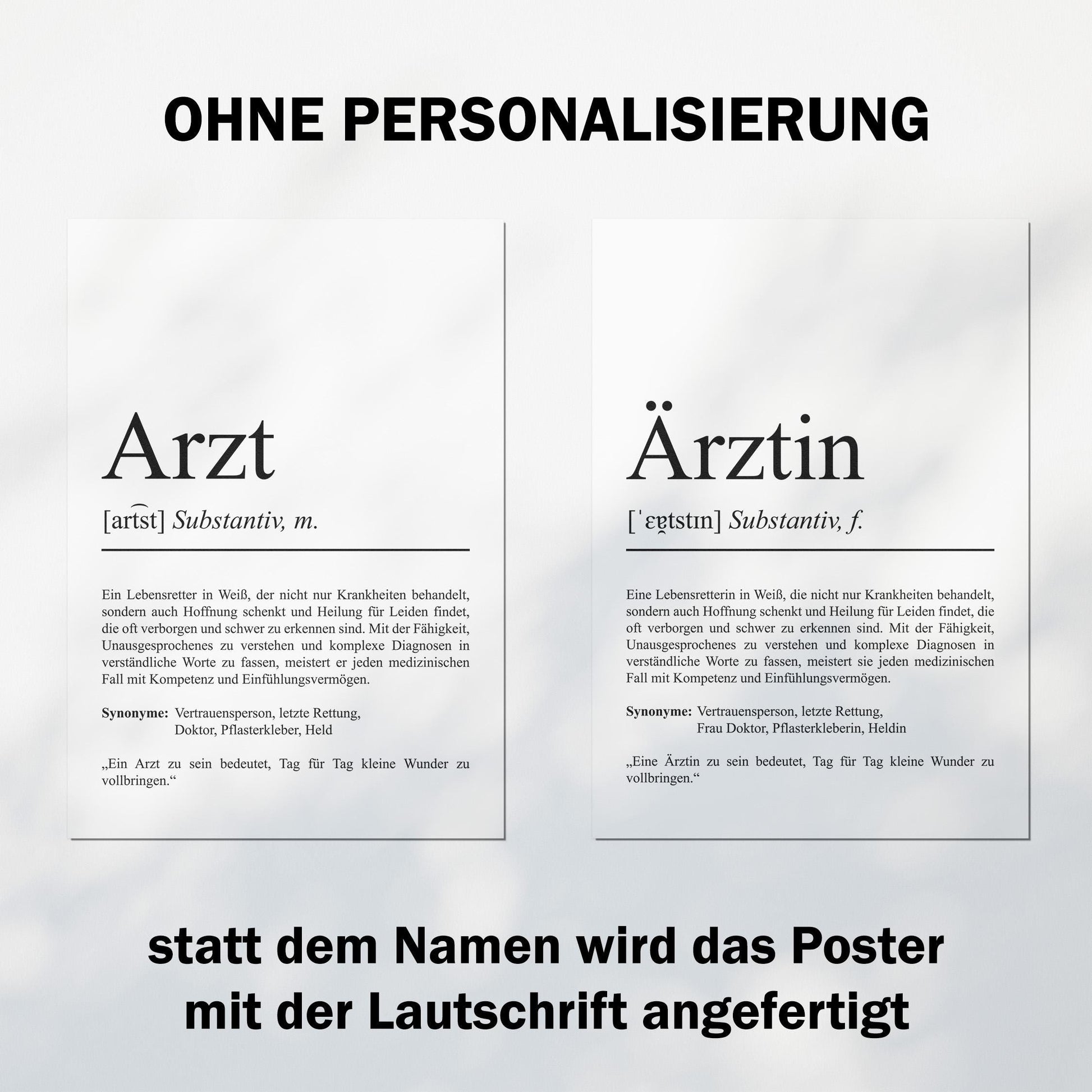 Ärztin Definition Poster personalisierbar mit Namen Beruf Poster Ärztin Geschenk Einzug Geburtstag Geschenk Ärztin Poster Beruf Definition