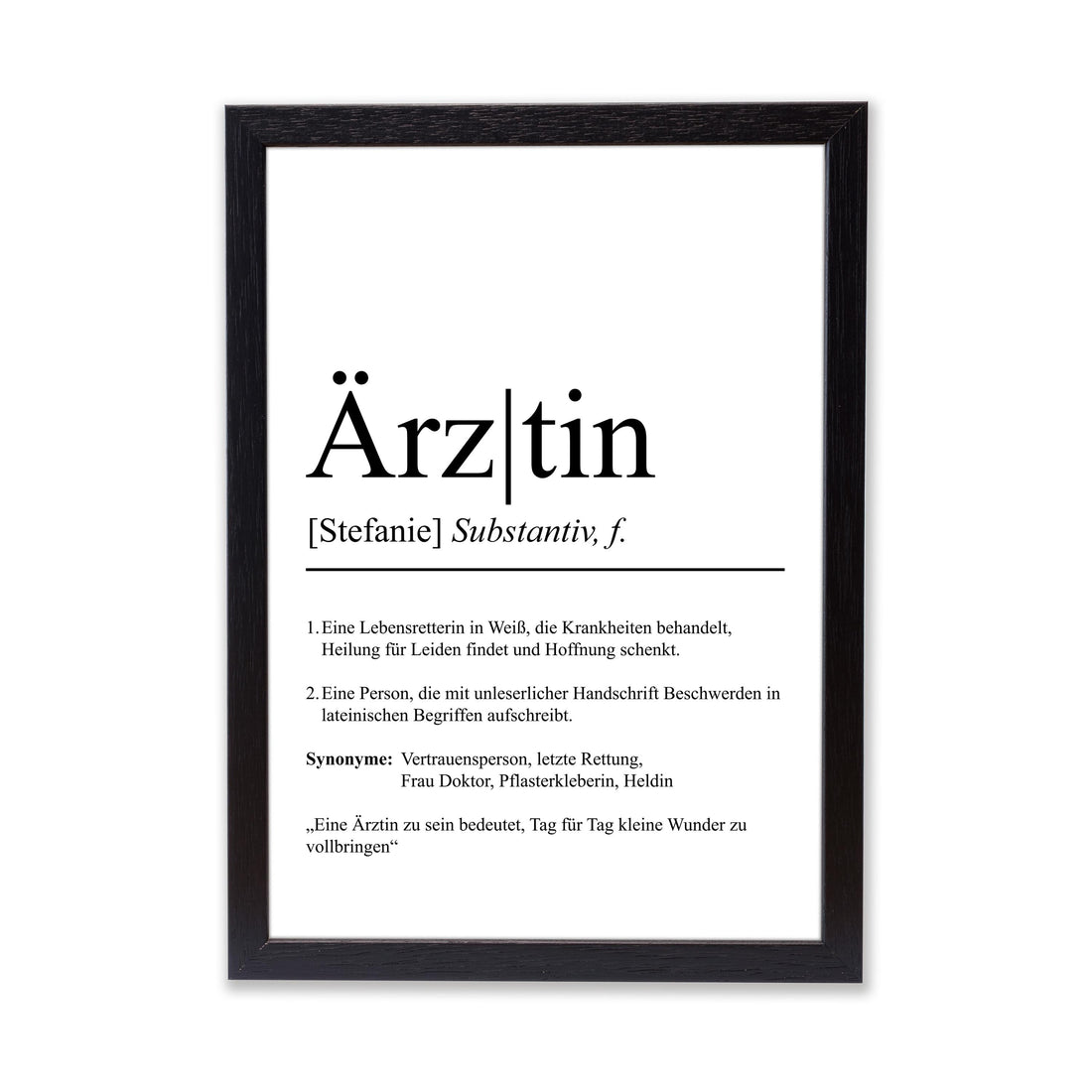 Ärztin Definition Poster personalisierbar mit Namen Beruf Poster Ärztin Geschenk Einzug Geburtstag Geschenk Ärztin Poster Beruf Definition