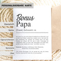 Bonuspapa Definition Karte personalisierbar mit Namen Stiefvater Grußkarte Geschenk für Stiefvater Postkarte Definition Bonuspapa
