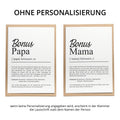 Bonuspapa Definition Karte personalisierbar mit Namen Stiefvater Grußkarte Geschenk für Stiefvater Postkarte Definition Bonuspapa