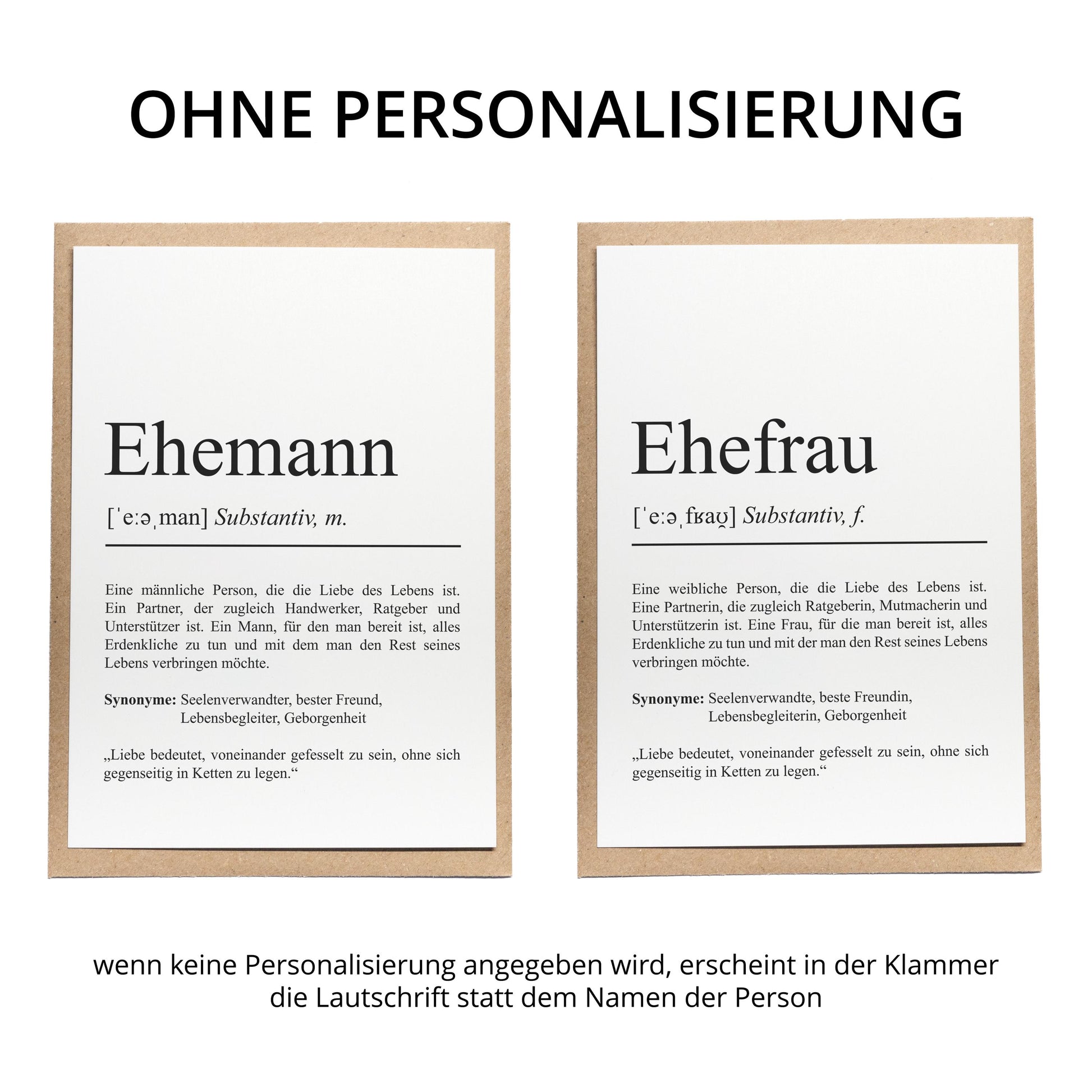 Ehefrau Definition Karte personalisierbar mit Namen Ehefrau Grußkarte Geschenk für Ehefrau Postkarte Definition Ehefrau