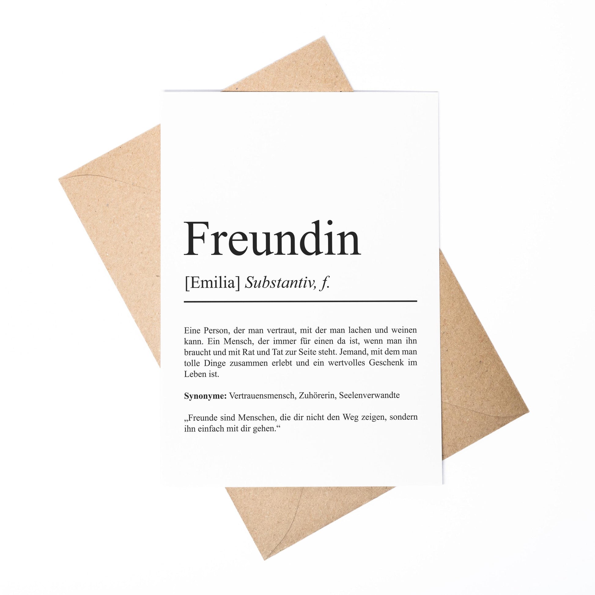 Freund Definition Karte personalisierbar mit Namen Freund Grußkarte Geschenk für Freund Postkarte Definition bester Freund
