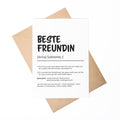 Beste Freundin Definition A6 Karte personalisierbar mit Namen Freundin Grußkarte Geschenk für Freundin Klappkarte Definition beste Freundin