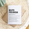 Beste Freundin Definition A6 Karte personalisierbar mit Namen Freundin Grußkarte Geschenk für Freundin Klappkarte Definition beste Freundin