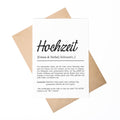 Hochzeit Definition Karte personalisierbar mit Namen Hochzeit Grußkarte Geschenkidee für Hochzeit Postkarte Definition Hochzeit Klappkarte