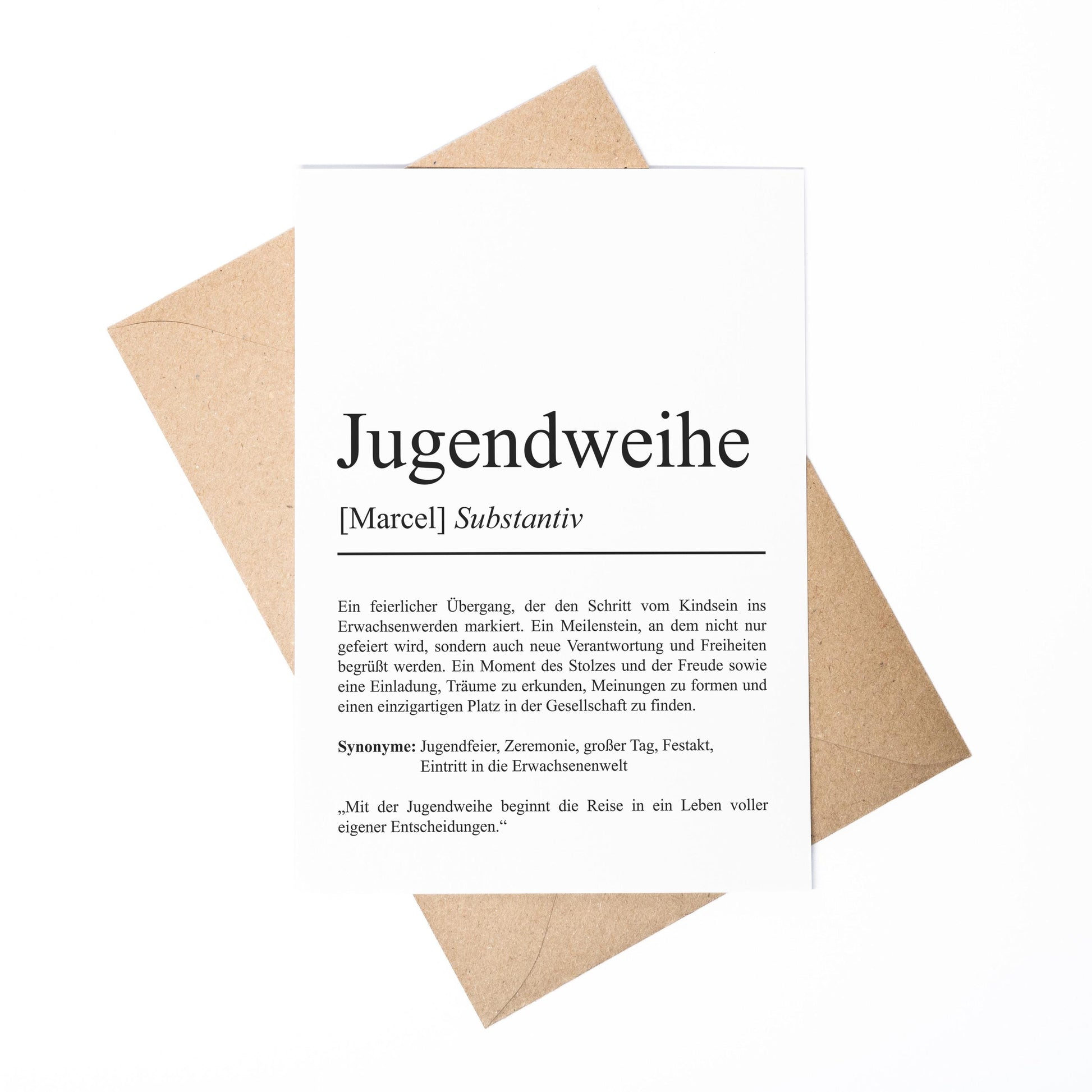 Jugendweihe Definition Karte A6 personalisierbar mit Namen Jugendweihe Karte Geschenk zur Jugendweihe Klappkarte Definition