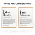 Kleine Schwester Definition Karte personalisierbar mit Namen Schwester Grußkarte Geschenk für Schwester Postkarte Definition Geschwister