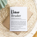 Kleiner Bruder Definition Karte personalisierbar mit Namen Bruder Grußkarte Geschenk für Bruder Postkarte Definition Geschwister