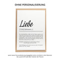 Liebe Definition Karte personalisierbar mit Namen Liebe Grußkarte Geschenkidee für Jahrestag Postkarte Definition Liebe Klappkarte (Kopie)
