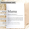 Mama Definition Karte personalisierbar mit Namen Mutter Grußkarte Geschenk für Mutter Postkarte Definition Mutter