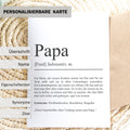 Papa Definition Karte personalisierbar mit Namen Vater Grußkarte Geschenk für Vater Postkarte Definition Vater