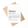 Mutter Definition Karte personalisierbar mit Namen Mutter Grußkarte Geschenk für Mutter Postkarte Definition Mutter