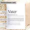Vater Definition Karte personalisierbar mit Namen Vater Grußkarte Geschenk für Vater Postkarte Definition Vater