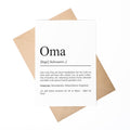Oma Definition Karte personalisierbar mit Namen Oma Grußkarte Geschenk für Oma Postkarte Definition Oma Geschenkkarte