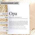 Opa Definition Karte personalisierbar mit Namen Opa Grußkarte Geschenk für Opa Postkarte Definition Opa Geschenkkarte