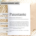 Patentante Definition Karte personalisierbar mit Namen Patentante Grußkarte Botschaft Patentante Postkarte Definition Patentante Verkündung