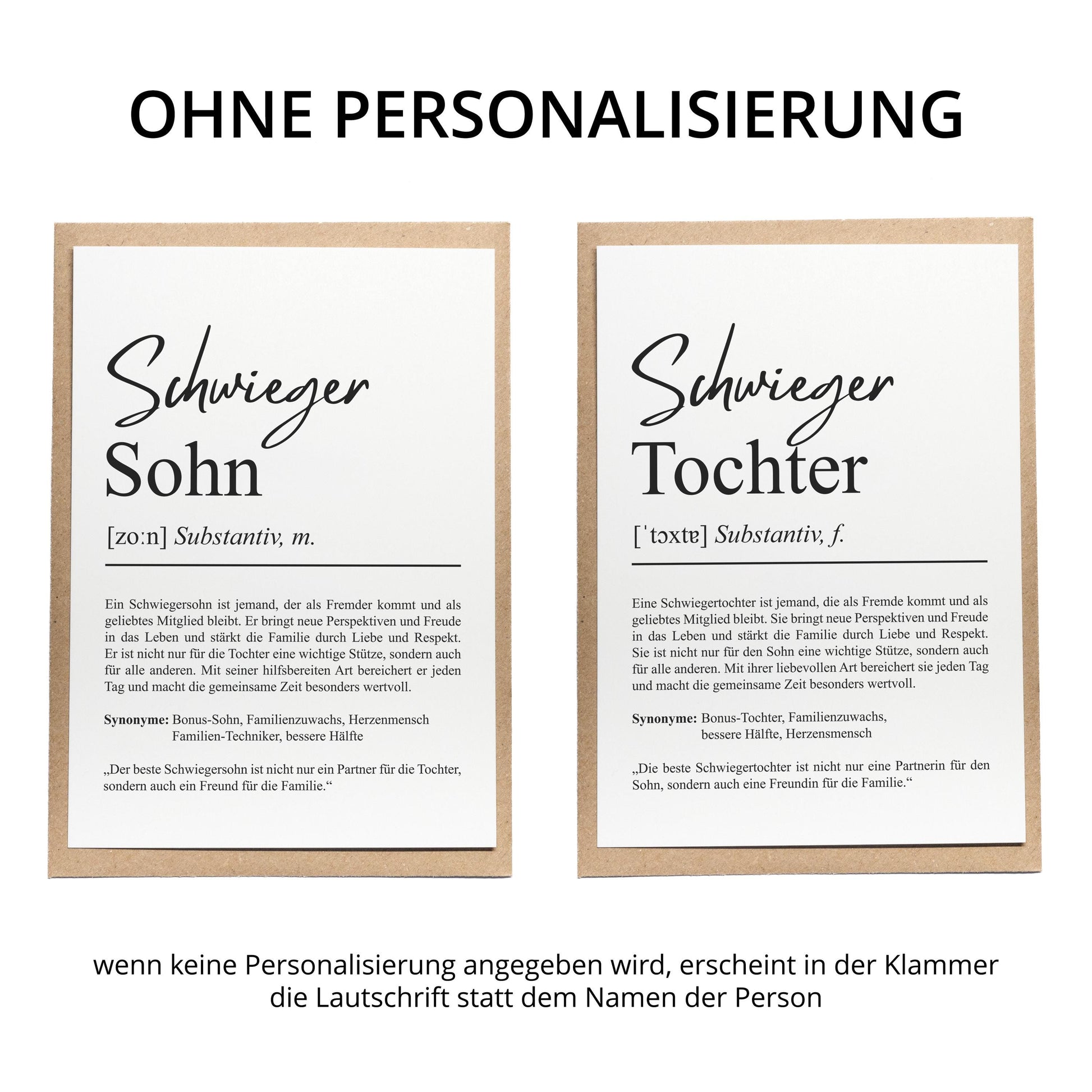 Schwiegersohn Definition A6 Karte personalisierbar mit Namen Grußkarte Geschenk für Schwiegersohn Klappkarte Definition Schwiegersohn Karte
