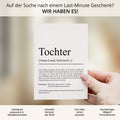 Tochter Definition A6 Karte personalisierbar mit Namen Grußkarte Geschenk für Tochter Klappkarte Definition Tochter Geschenkkarte Definition