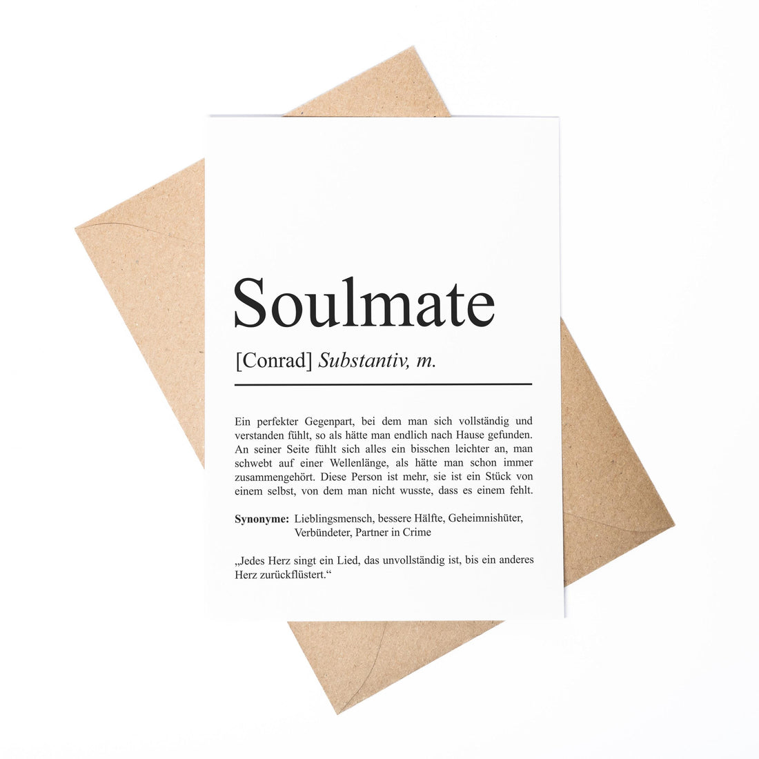 Soulmate Definition Karte personalisierbar mit Namen Soulmate Grußkarte Geschenk Soulmate Postkarte Definition Soulmate