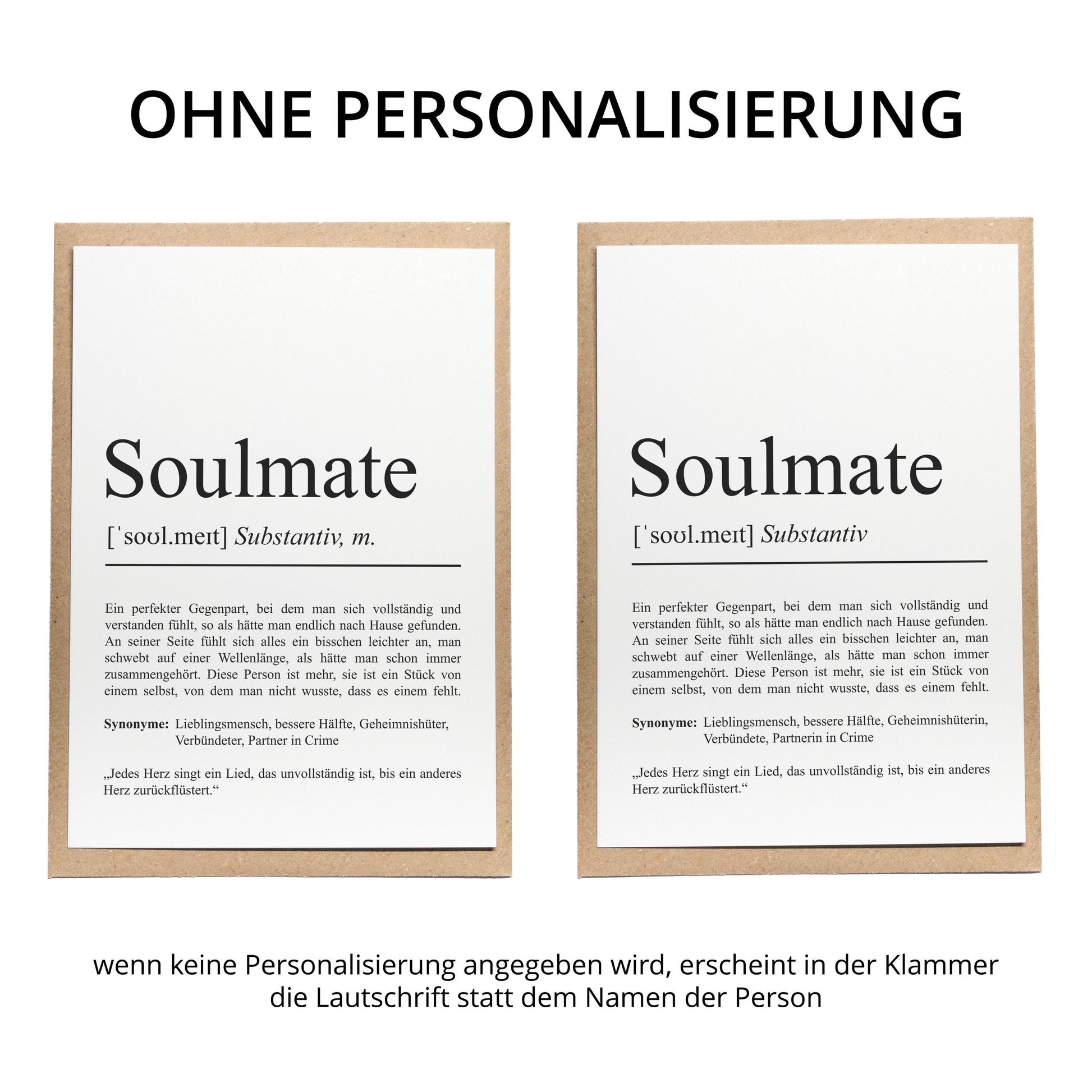 Soulmate Definition Karte personalisierbar mit Namen Soulmate Grußkarte Geschenk Soulmate Postkarte Definition Soulmate