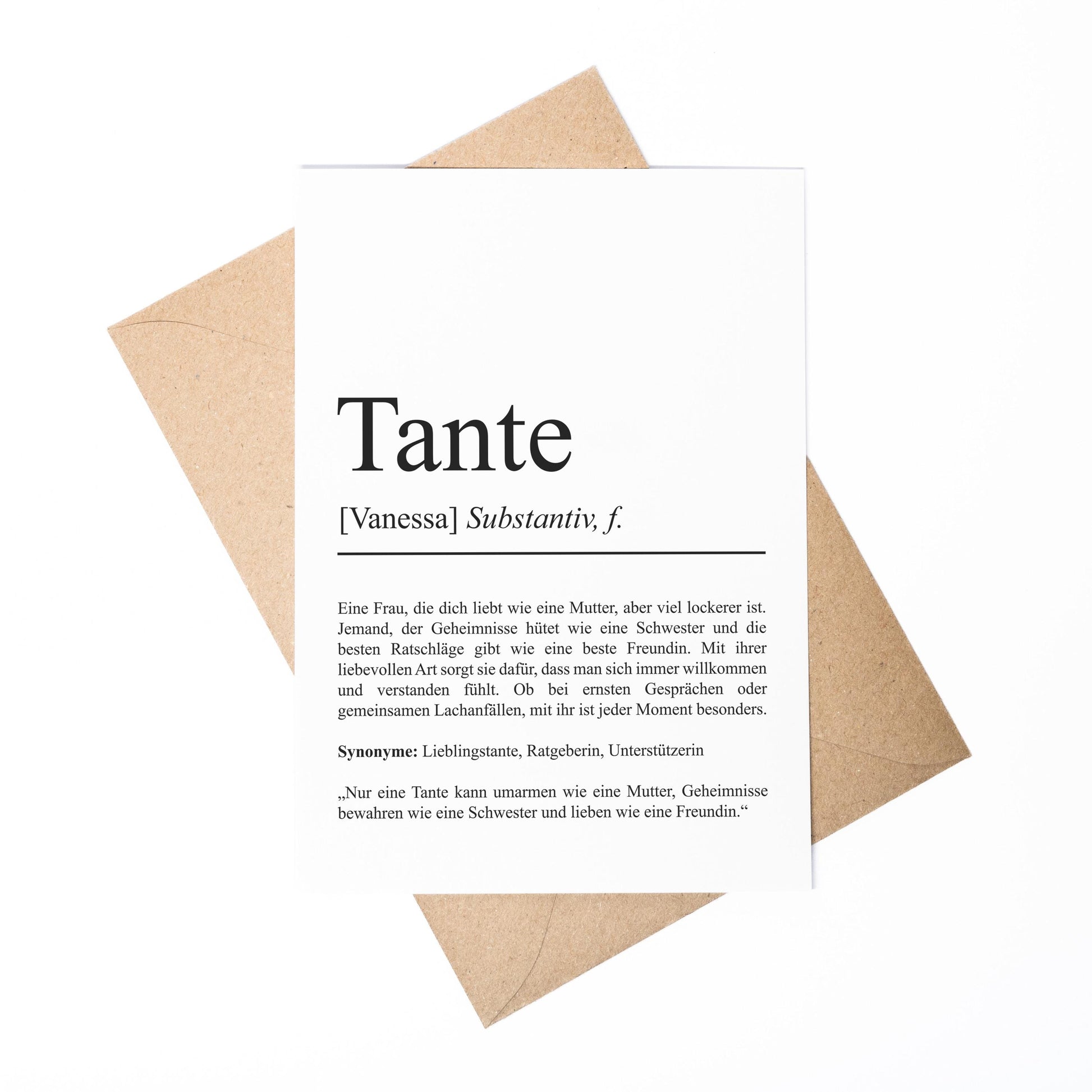 synonyme tenter Tante Definition Karte personalisierbar mit Namen Tante Grußkarte Gesc – posterfieber