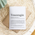 Trauzeugin Definition Karte personalisierbar mit Namen Trauzeugin Grußkarte Geschenkidee für Trauzeugin Postkarte Definition Trauzeugin Klappkarte