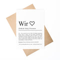 Wir Definition Karte personalisierbar mit Namen Jahrestag Grußkarte Geschenk für Verliebte Postkarte Definition Freundin Klappkarte