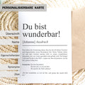 Du bist wunderbar Definition Karte personaliserbar mit Namen Mutmacher Karte Affirmation Karte für Kinder Motivationskarte Freundschaft