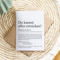 Du kannst alles erreichen Definition Karte personaliserbar mit Namen Mutmacher Karte Affirmation Karte für Kinder Motivationskarte Freunde