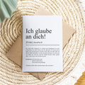 Ich glaube an dich Definition Karte personaliserbar mit Namen Mutmacher Karte Affirmation Karte für Kinder Motivationskarte Freundschaft
