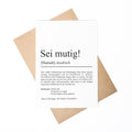Sei mutig Definition Karte personaliserbar mit Namen Mutmacher Karte Affirmation Karte für Kinder Motivationskarte Freundschaft