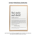 Sei stolz auf dich Definition Karte personaliserbar mit Namen Mutmacher Karte Affirmation Karte für Kinder Motivationskarte Freundschaft