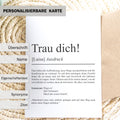 Trau dich Definition Karte personaliserbar mit Namen Mutmacher Karte Affirmation Karte für Kinder Motivationskarte Freundschaft